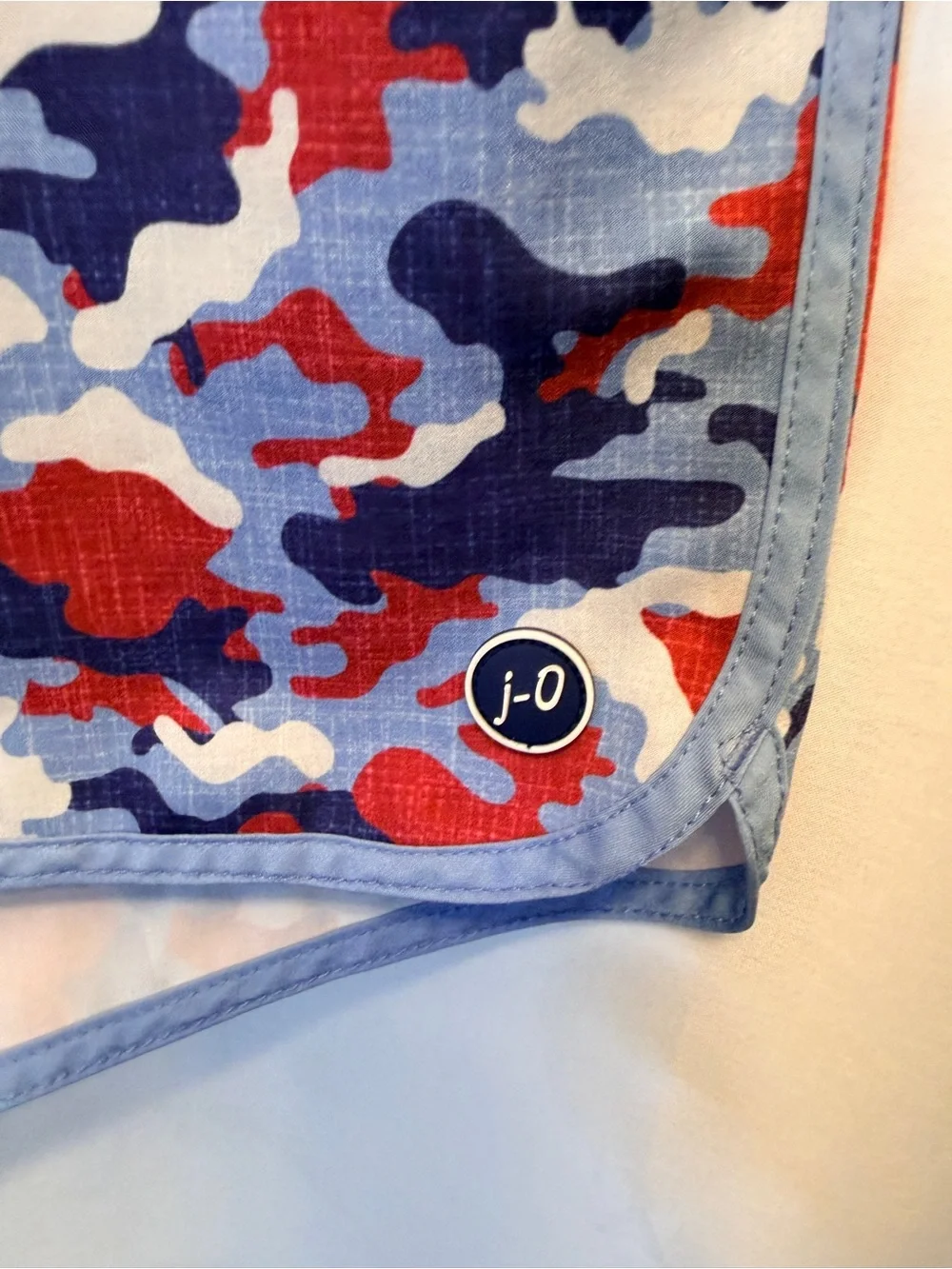 Men's Blue & Red Camo Swim Trunks